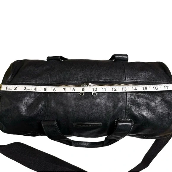 John Varvatos Dark Leather Duffel Bag - Picture 10 of 15